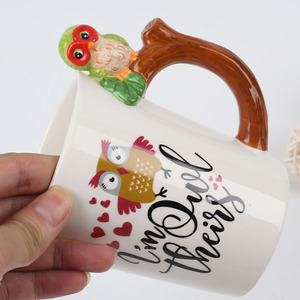Customized Creative Printed 3D Animal <strong>Owl</strong> Design Travel Cup <strong>Coffee</strong> Ceramic <strong>Mugs</strong> - Product Image 2