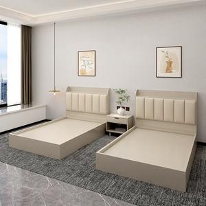 Muebles Comerciales de Madera Económicos y Duraderos, Juego de Dormitorio Moderno para Hotel o Apartamento de Alquiler, Marcos de Cama con Cabeceras Tapizadas - Product Image 6