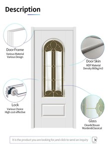 Porte d'<span class=keywords><strong>entrée</strong></span> principale de style américain en bois massif, étanche, à ouverture latérale, 8/9 panneaux, avec surface finie pour <span class=keywords><strong>maison</strong></span> - Product Image 5