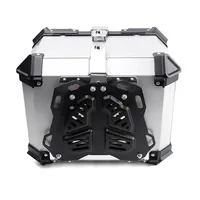 Boîte à bagages universelle pour moto 65L en alliage d'aluminium avec système de verrouillage et bandes réfléchissantes pour casque, bagages et voyages