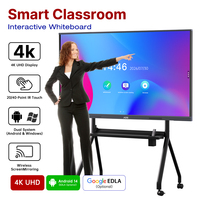 Tableau interactif intelligent à écran tactile LCD OEM de 65, 75, 85, 86, 98 et 100 pouces avec applications Google