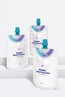 Emballage imprimé personnalisé Pochettes pour gel douche à bec verseur 40ml Petite pochette cosmétique à bec verseur pour artisanat de beauté