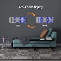 Jam Dinding Digital LED 3D Multifungsi Pintar, Kalender Elektrik, Lampu Malam, Desain Mewah ABS, Dekorasi Ruang Tamu, Kantor, Rumah
