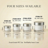 Pot en PET à paroi épaisse rechargeable et écologique pour crème contour des yeux, 20g, 30g, 50g, avec insert remplaçable FDA, conteneur zéro déchet, pot en plastique