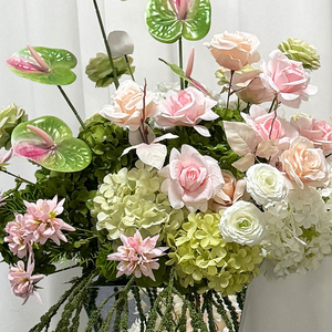 Conjunto de Flores Artificiales para Boda en Tonos Rosa Pálido y Verde, Decoración Floral para Arco de Ceremonia y Pasillo - Product Image 3