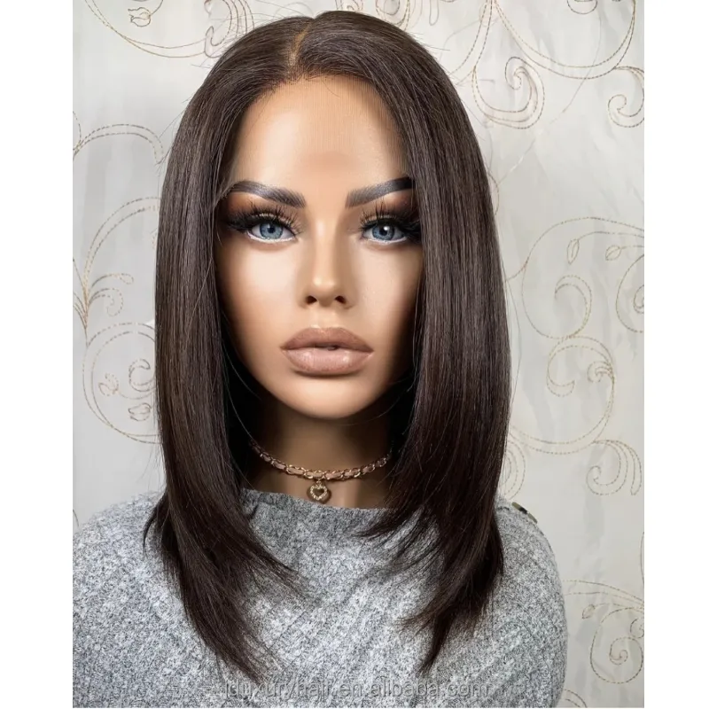 Jewish Wig Remy European Human Hair natural black bob hairstyle 13*6 hd lace front wig Hand Tied european virgin hair jewish wig