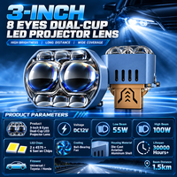 Nouvelle série de projecteurs LED Bi-LED de 3 pouces pour phares de voiture, faisceau haut et bas, pour la modification automobile SFIDA