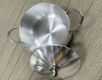 Ensemble de 5 casseroles rondes classiques antiadhésives en aluminium 2024, 18-26 cm, avec couvercle en aluminium, compatibles four et lave-vaisselle