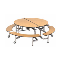 Table de cantine pliante moderne, table ronde de 60 pouces, table de cafétéria
