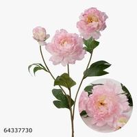 Grosir bunga sutra Peony kuning buatan tebal 78cm tunggal untuk dekorasi Interior pernikahan Rumah & Acara kelulusan & Halloween