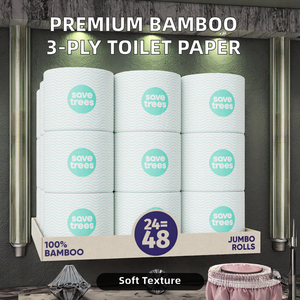 Papier toilette en bambou 3 plis NPP de haute qualité, jetable, antibactérien, lavable, écologique, résistant et doux, papier amusant - Product Image 3