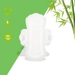 Biodegradable Organic Women Female Brand Custom mini Sanitary Napkin pads 190mm winged