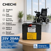 Desain Pegangan Tahan Air Kapasitas Tinggi Baterai Lithium Ion LiFePO4 24V/25.6V 12Ah/15Ah/20Ah/30Ah/40Ah GT600B 16-Sel untuk Daya
