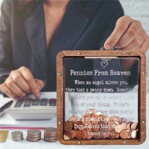 Nuove Salvadanai in Legno a Forma di Moneta 'Pennies From Heaven' - Product Image 2