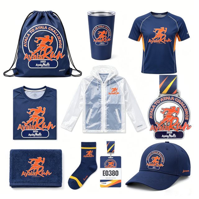 Custom Printing Logo High Quality Promotional Gift Marathon Souvenir Business Item Sets One-Time Raincoat Trophy Cup Medal