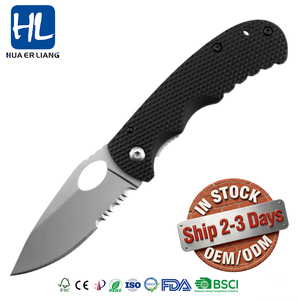 Cuchillo de Bolsillo Plegable HL con Logotipo Personalizado, Recubrimiento Negro, Hoja Plegable de Acero de Alta Resistencia, Cuchillos Plegables de Rescate, Supervivencia y Camping - Product Image 1