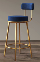 Tabouret de bar simple et luxueux de style nordique, chaise haute de bar, chaise de bureau avec dossier