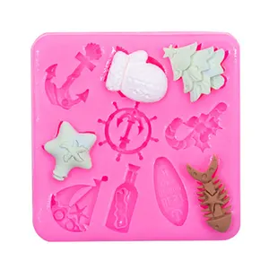 Vuông 10pcs Cây giáng sinh Neo bánh lái găng tay Magic Wand rượu vang chai trôi mong muốn chai cá Skeleton DIY Silicone khuôn