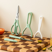 Keuken 4-delige handbediende roestvrijstalen schilmes, fruitmes, rasp, schaar & snijder combinatie set