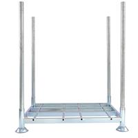 Transport facile Protection contre la corrosion Palette en acier galvanisé zinc poteau d'empilage support démontable pour le stockage de cargaison fournisseur OEM
