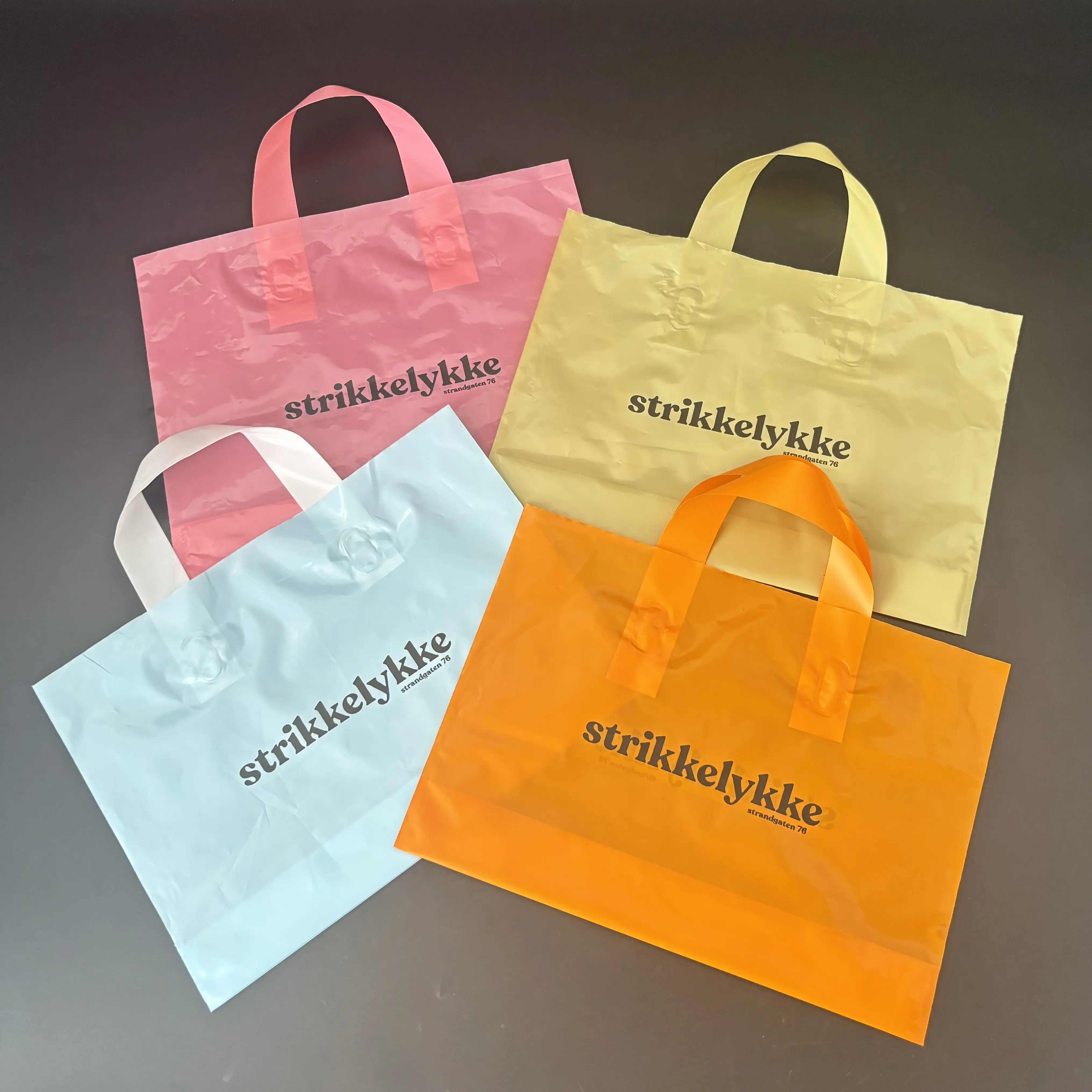 Eco-friendly Biodegradable Custom Design Hdpe Shopping Carrying Plastic Tote Bag