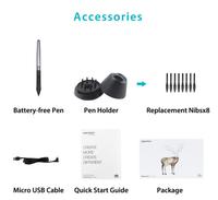 Tableta Gráfica Huion H640P de 6 Pulgadas para PC y Portátil, USB Electrónica para Diseñadores, Bloc de Dibujo, Tableta de Firma