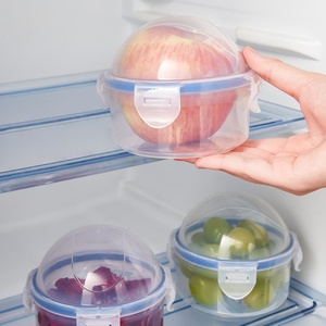 Custom Logo/Color Microwave Oven Heated Rice Box <b>Container</b> Organizer Fruit and apple Storage Arc Shaped Lid sealed Onion Box - Product Image 1