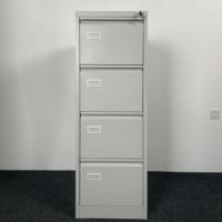 Armoire de rangement de bureau moderne en acier, 4 tiroirs, avec verrouillage centralisé, gris, pour bureau à domicile et atelier - Vente en gros directe usine Chine