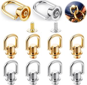 PCS D Rings For <b>Purse</b> Straps Gold Silver Degree Rotatable Metal D Ring Hardware With Stud Screw Ball Rivets Metal Bag Hardware C - Product Image 1
