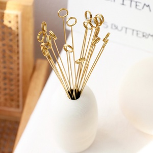 Soporte de metal al por mayor para tarjetas florales, clips para tarjetas de lugar, soporte de metal para mensajes DIY para ramos, varillas para tarjetas de mensaje. - Product Image 3