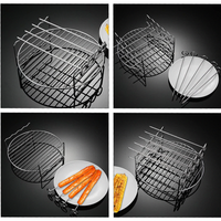 Support pour friteuse à air Double couche Panier polyvalent Accessoire Support de gril en acier inoxydable pour rôtir