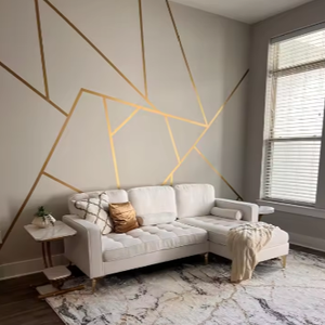 Carta da Parati Murale in Filo Metallico Geometrico Personalizzata, Design Impermeabile per Sfondo TV, Camera da Letto e Divano, Decorazione per Hotel - Product Image 3
