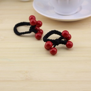 Élastique à cheveux tressé en tissu rouge à haute élasticité pour femme, cadeau, accessoire de coiffure - Product Image 1