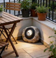 Lampe solaire d'extérieur en forme de roche réaliste, lampe de paysage à angle réglable, lumière LED pour pelouse, jardin et cour arrière