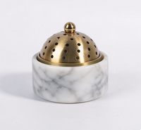 Brûleur d'oud arabe de luxe en marbre naturel sculpté à la main avec motif islamique, élégant accessoire de décoration pour la maison, porte-bakhoor haut de gamme