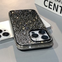 Coque de téléphone LONGAN de luxe scintillante en TPU antichoc avec protection d'écran et d'objectif pour iPhone 11 12 13 14 15 Plus 16 17