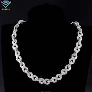 Bracelet/collier infini en argent 925 plaqué or 18 carats avec moissanite VVS Hiphop, certificat GRA, taille brillant ronde, sertissage griffe - Product Image 6
