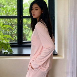 Pigiama Personalizzato Senza Bottoni Facile da Indossare e Togliere <span class=keywords><strong>in</strong></span> Maglia Tinta Unita Maniche Lunghe Rosa Morbido Liscio <span class=keywords><strong>in</strong></span> Modal di Bambù - Product Image 2