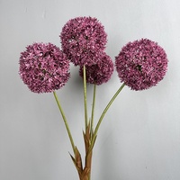 Bunga Artifisial Allium Baru, Dandelion Hijau Bulat, Hydrangea Bola Plastik, untuk Dekorasi Ruang Tamu, Rumah & Pernikahan