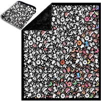 Couverture de Noël à colorier DIY double couche 2026 avec doublure en polaire Sherpa de qualité supérieure et 24 marqueurs lavables