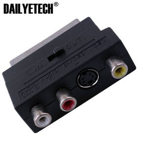 Adaptateur rvb péritel vers 3 RCA S-Vidéo Composite RCA <span class=keywords><strong>SVHS</strong></span> S-Vidéo AV TV Audio pour enregistreur vidéo DVD TV Projecteur de télévision - Product Image 2
