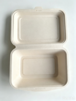 Boîte alimentaire en fibres végétales laminée pour emporter, boîte à lunch jetable personnalisée avec film PP PE PET CPET PLA PBAT EVOH
