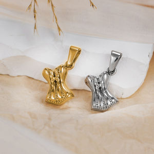 <span class=keywords><strong>Corset</strong></span> étanche Pendentif <span class=keywords><strong>Bustier</strong></span> Personnalisé DIY 18K Plaqué Or Acier Inoxydable Ange Coeur Charme Femmes Hommes Collier Bijoux - Product Image 5