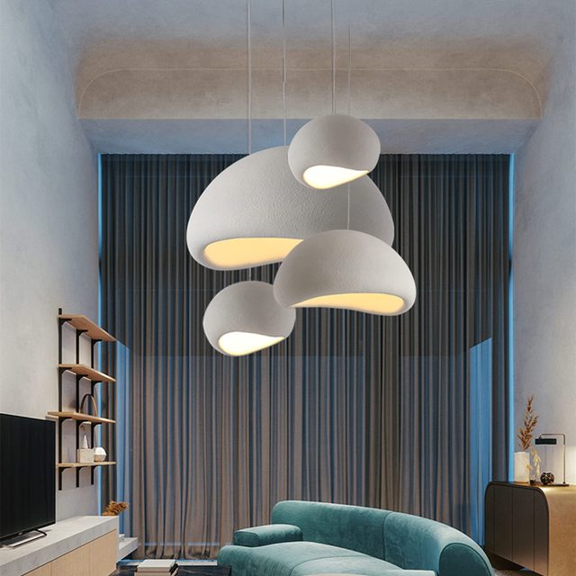 Wabi-sabi Japanese-style Modern Adjustable Height 3000k Led Hanging Pendant Light for Home Restaurant & Hotel Use