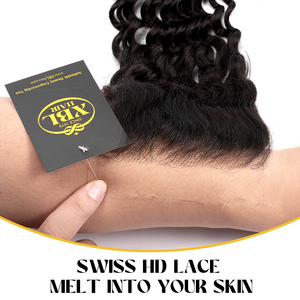 Xbl วิกผมจริงสไตล์เปรูวิก4X4ยาว16 18 20 "แบบโปร่งปิดด้วยลูกไม้แบบ HD มีลูกไม้สองชั้นสำหรับร้านวิกผม - Product Image 6