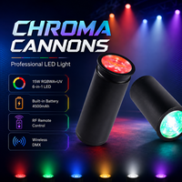Projecteur LED portable 15W RGBWA UV, alimenté par batterie, sans fil, pour effets de scène