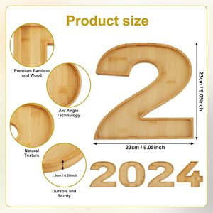 Boîte à charcuterie numérique en bois 2024, plateau alimentaire remplissable pour fêtes, plateaux à fruits, conteneur à cupcakes, plateaux de service - Product Image 3