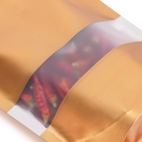 Sachet refermable de sécurité personnalisé avec logo, en CPP de qualité alimentaire, fenêtre transparente, noir mat, fermeture éclair, PET+VMPET+PE