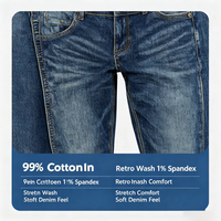 Jeans slim bootcut pour homme, taille basse, en coton et élasthanne, denim rétro western, cinq poches, décontracté