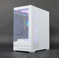 Super White Game Chassis Fast Detached TG Glass Gamer Computer Gaming PC Cabinet Tower Case Steel Construction MicroATX Support